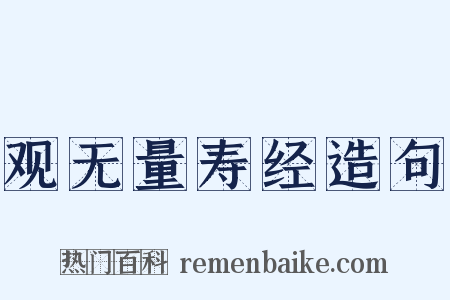 观无量寿经造句是什么意思的图片